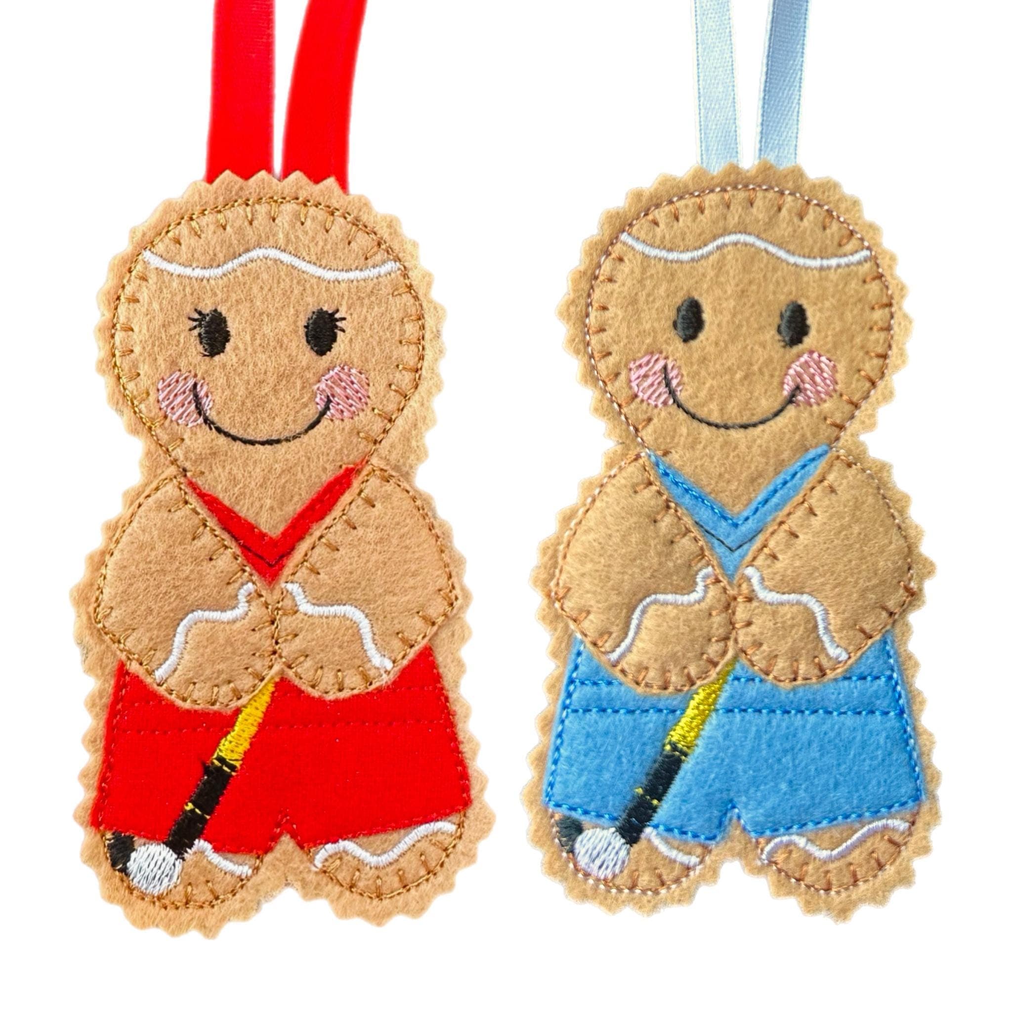 Hockey Player Gingerbread Felt Decoration