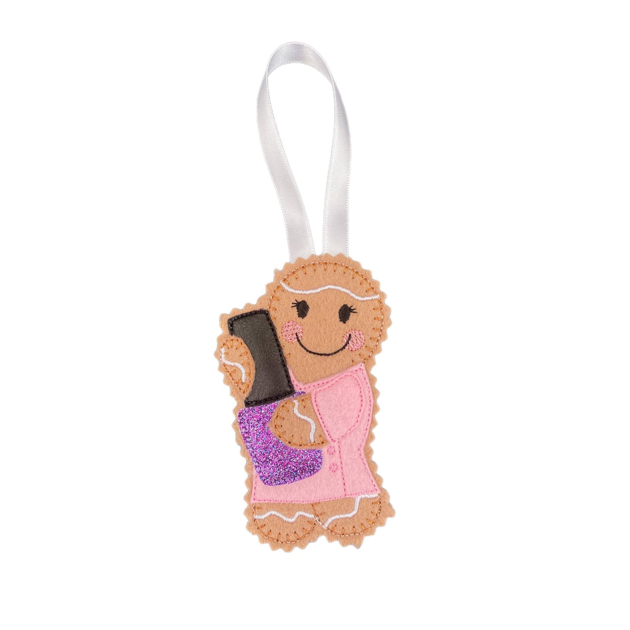Nail Technician Gingerbread Man Felt Decoration